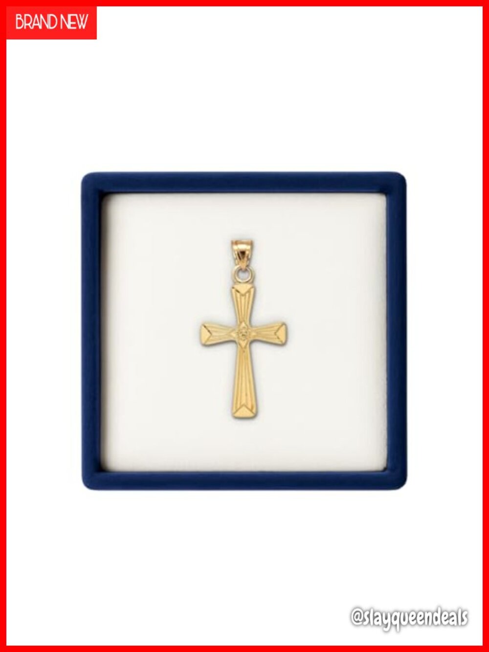 14K Yellow Gold Cross Pendant, Made in USA, Handcrafted Religious Jewelry